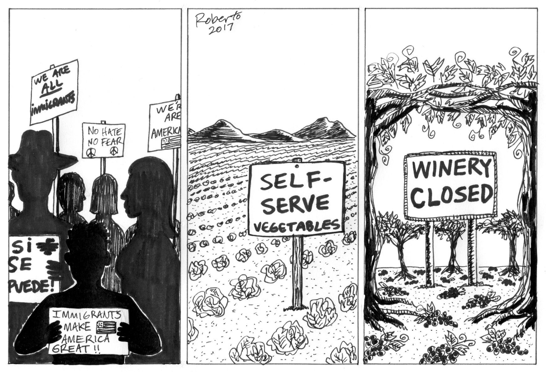 Roberto Tinoco editorial cartoon